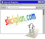 Internet Explorer browser with clipart and Microsoft Clippy