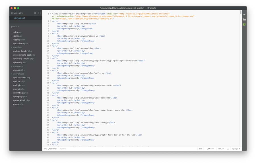 Google XML sitemap example