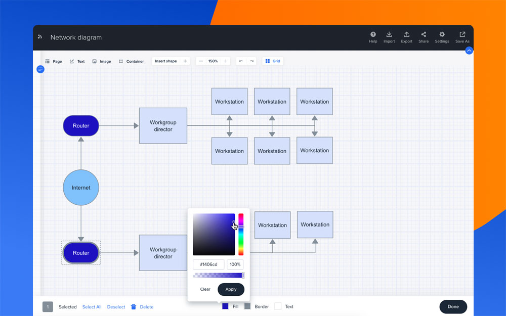 Diagram color shapes function