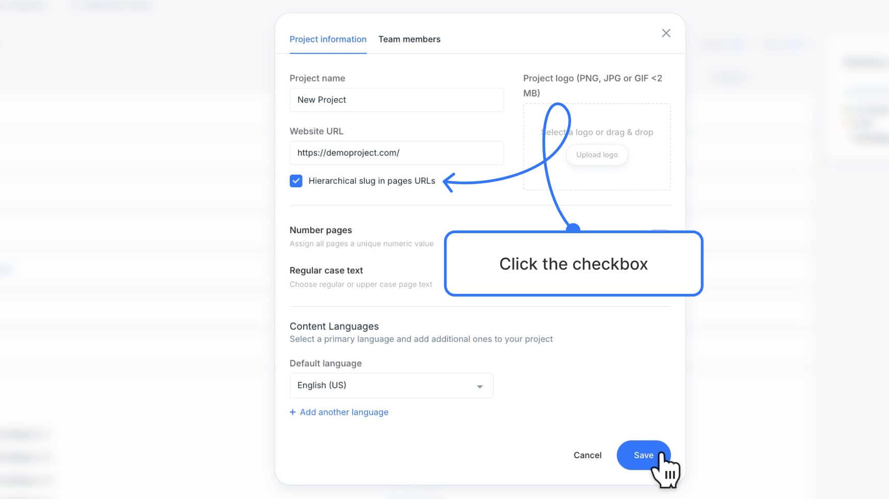 Checkbox checked and Save button shown