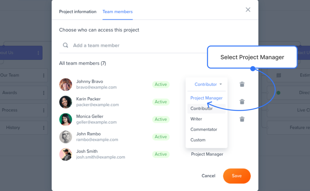 Adding a Project Manager | Slickplan