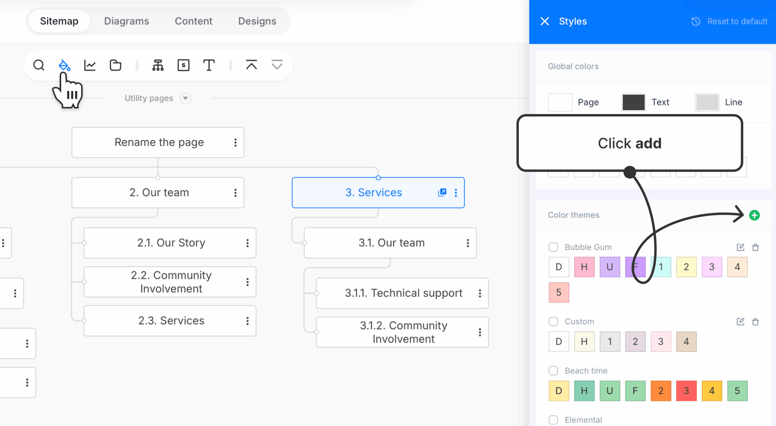 adding custom theme on styles panel scaled