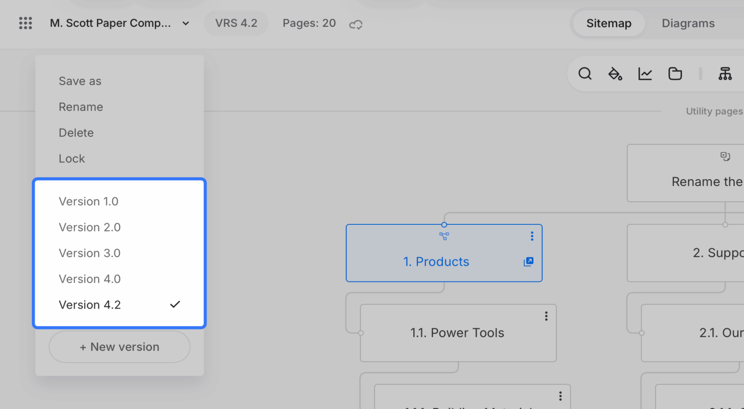 all project versions highlighted in file menu scaled