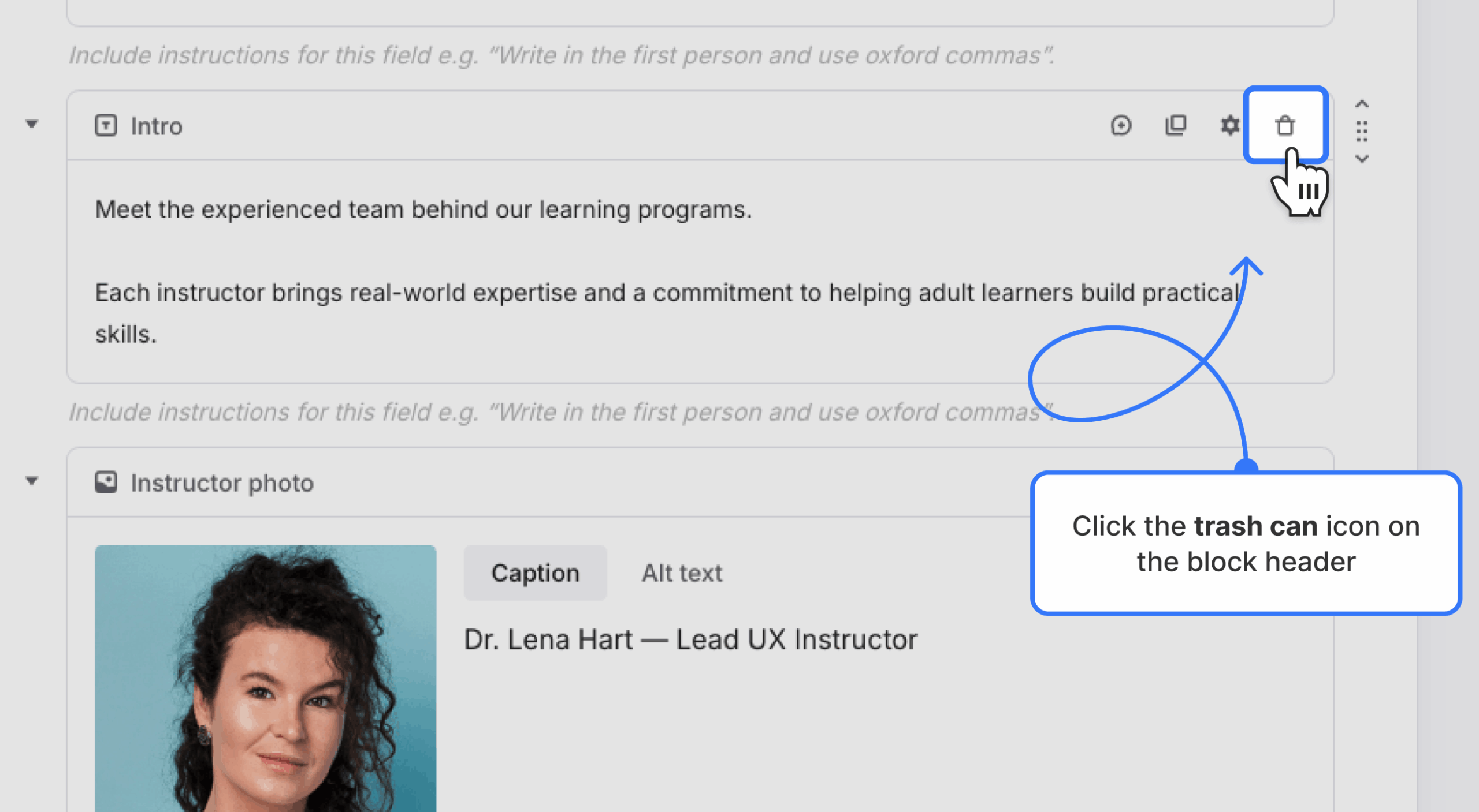 trash can icon highlighted