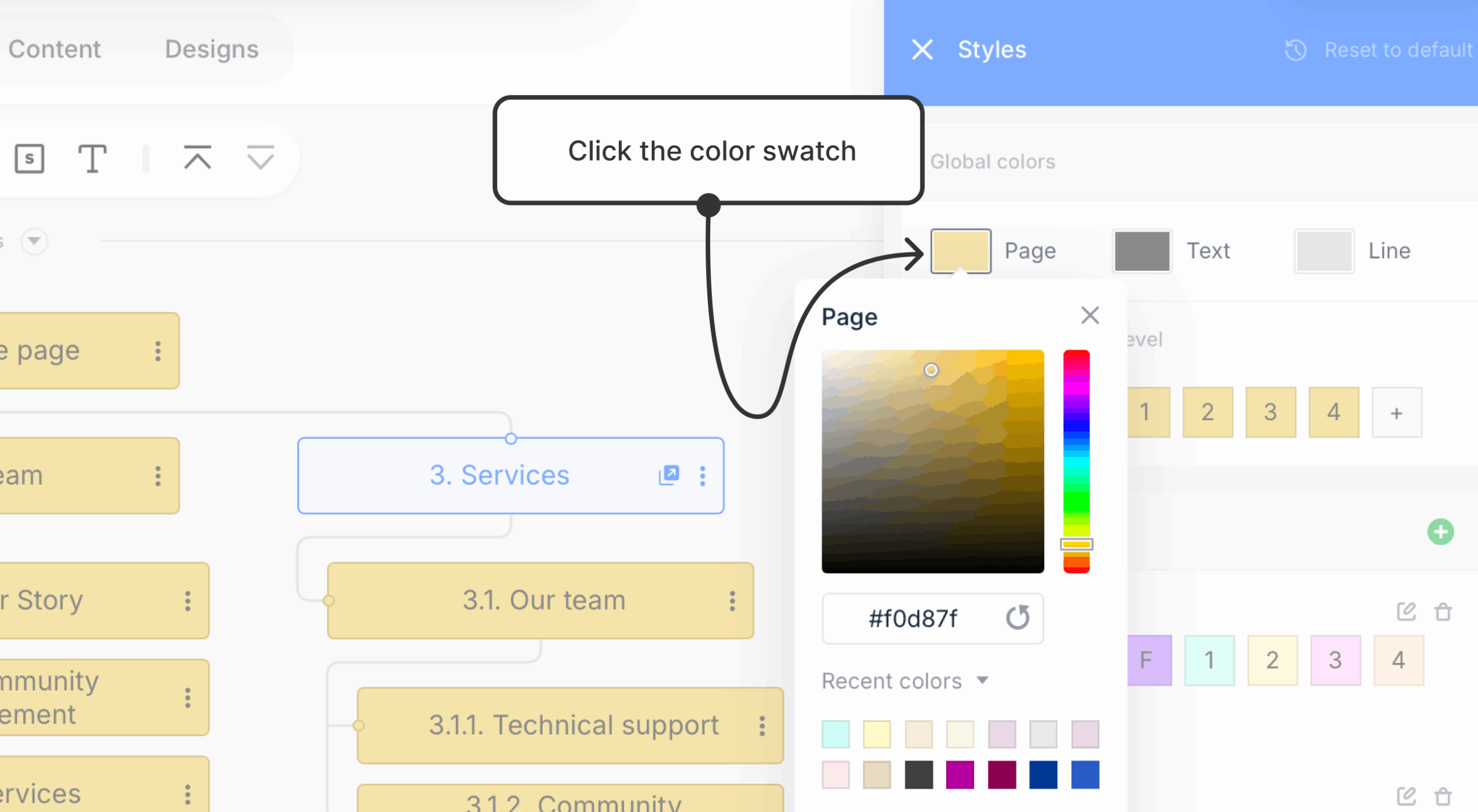 color swatch expanded on styles panel scaled
