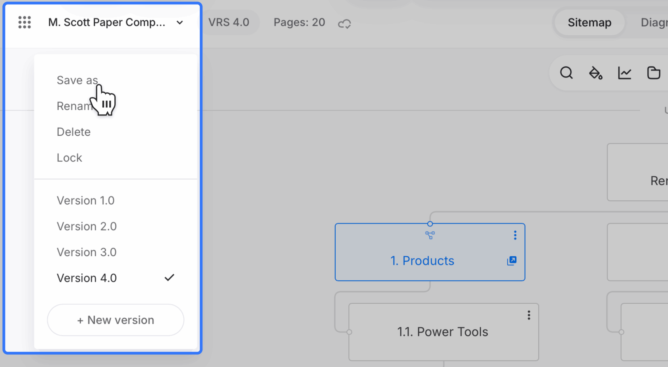 file menu open with save as button hovered on scaled