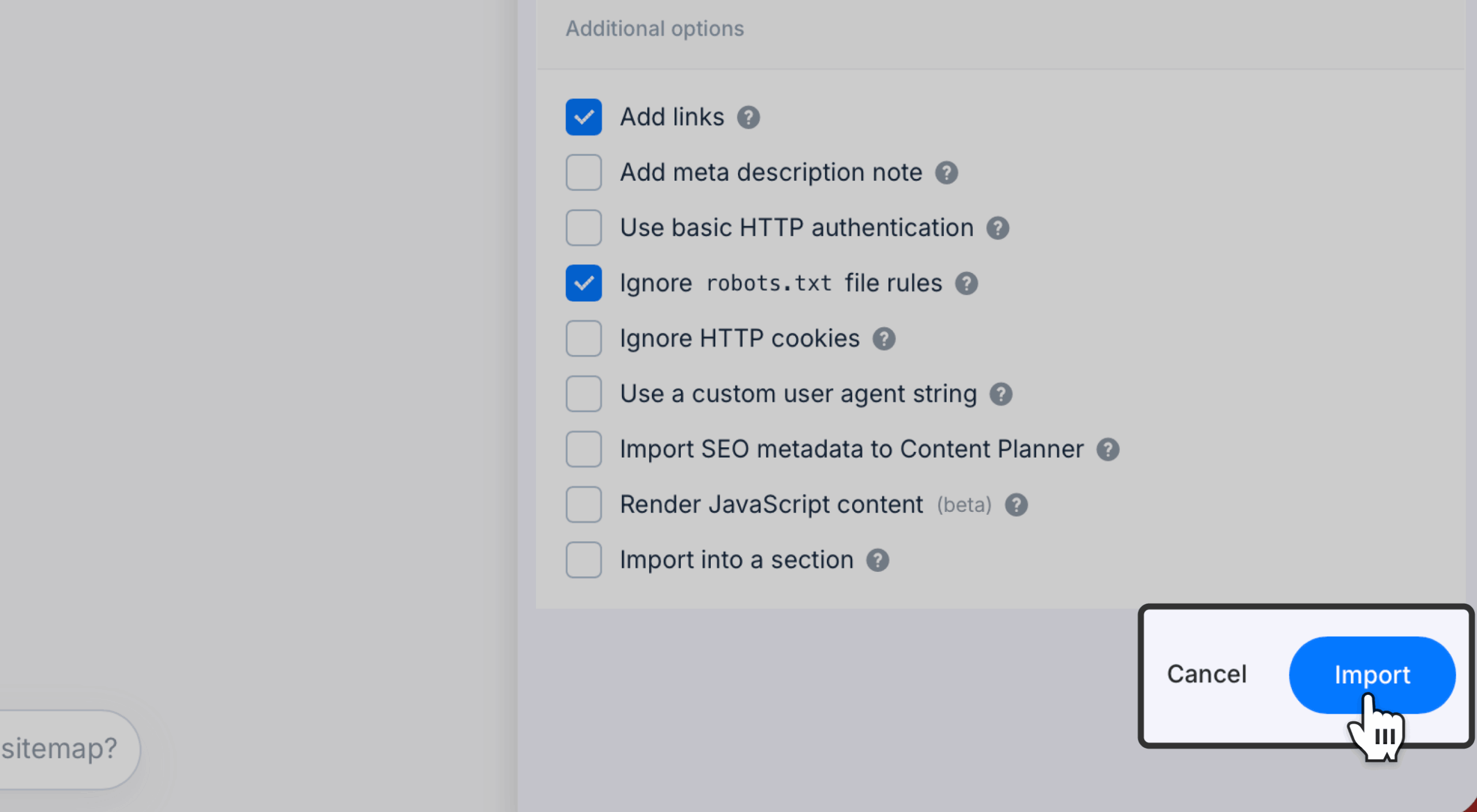 google xml import button highlighted on xml import menu scaled