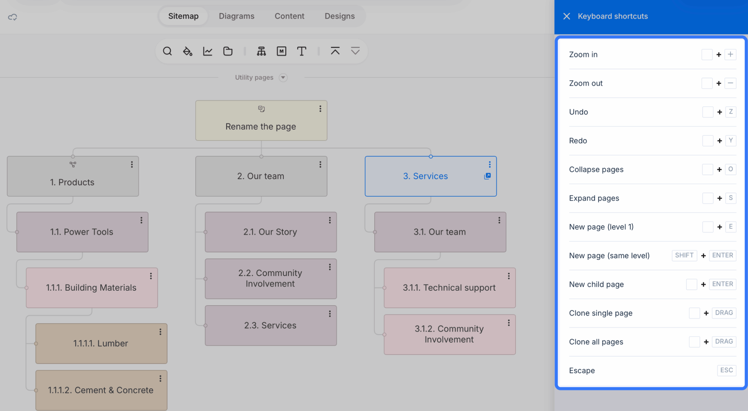 keyboard shortcuts panel open scaled