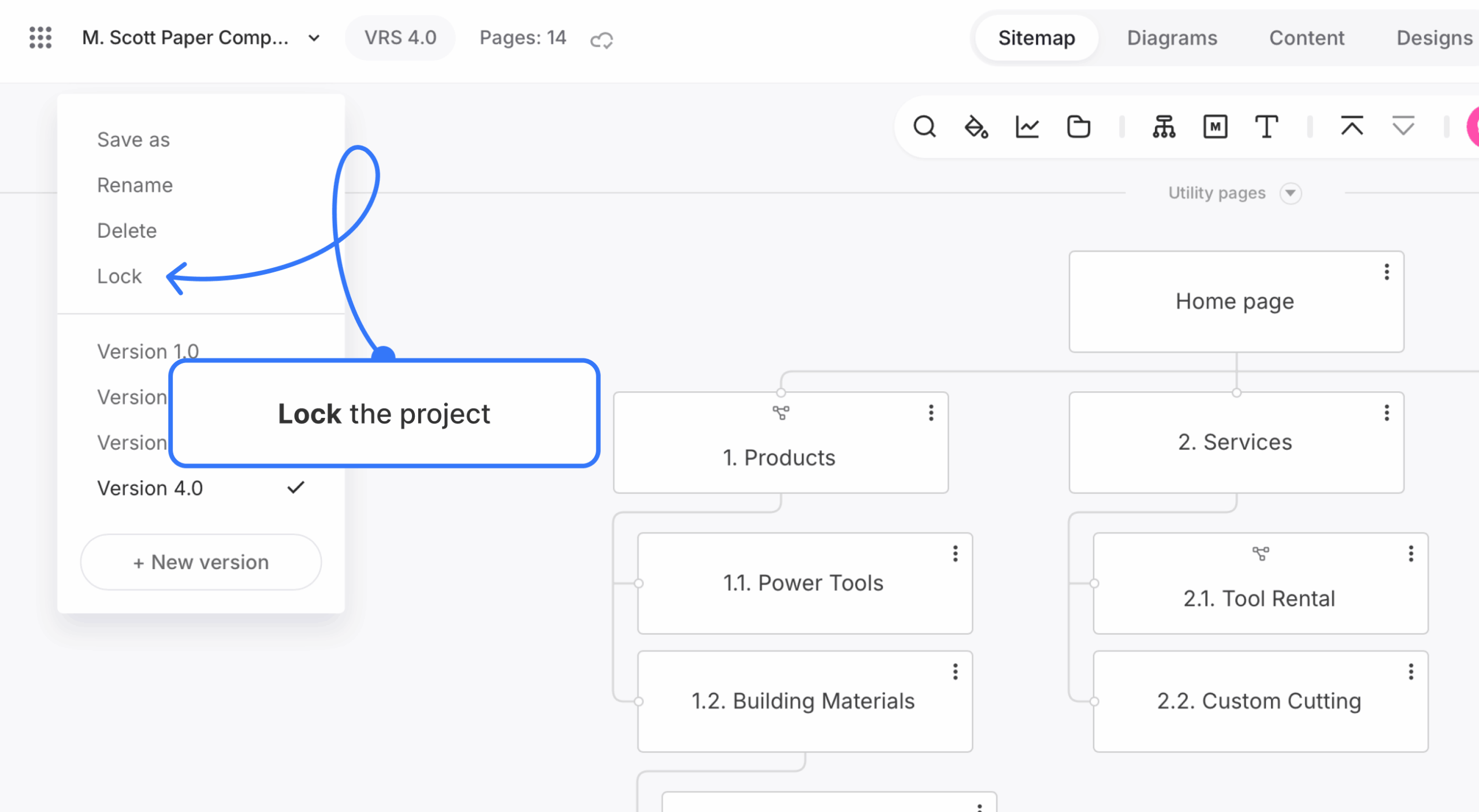 locking sitemap project from its expandable menu scaled