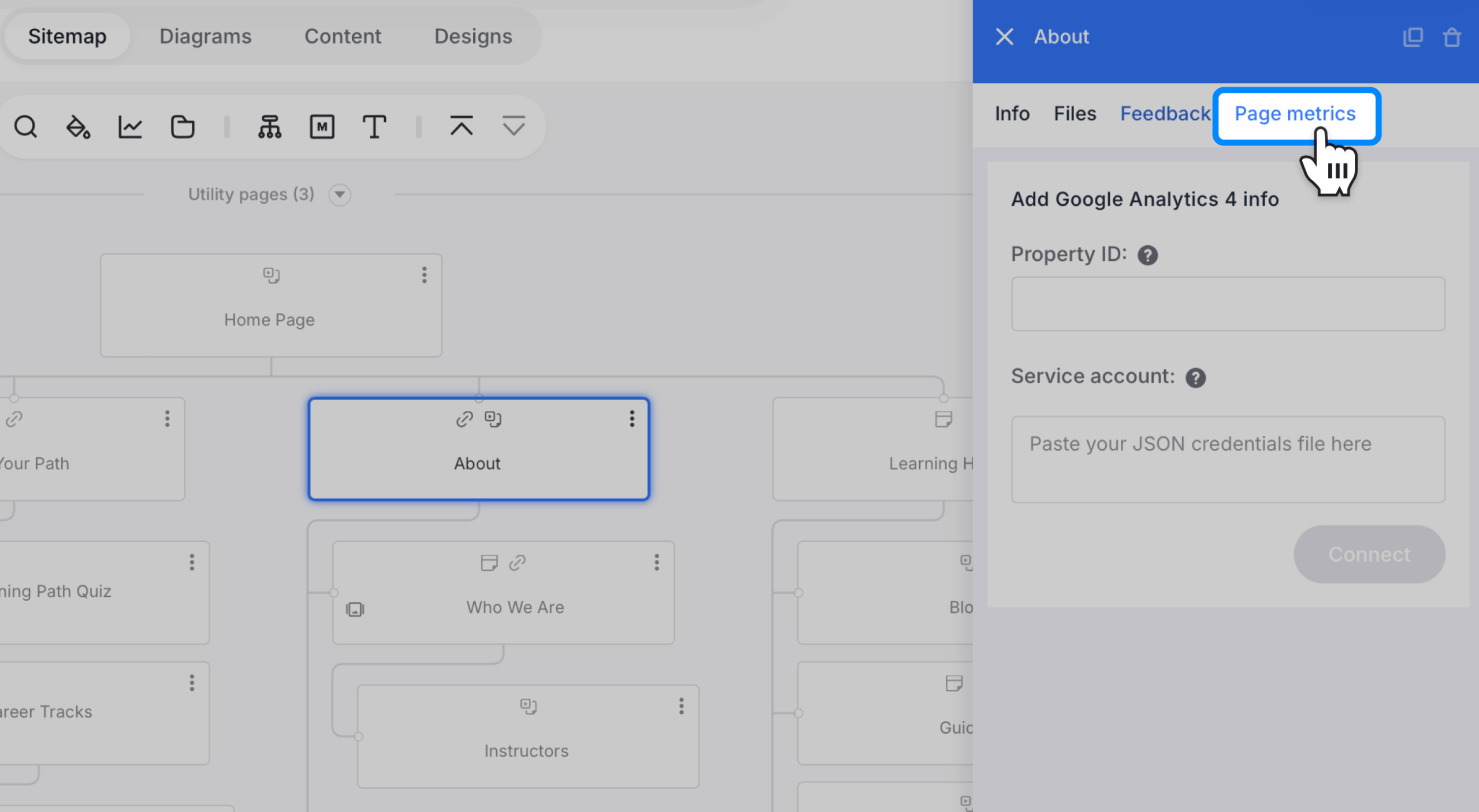 metrics tab in properties highlighted scaled