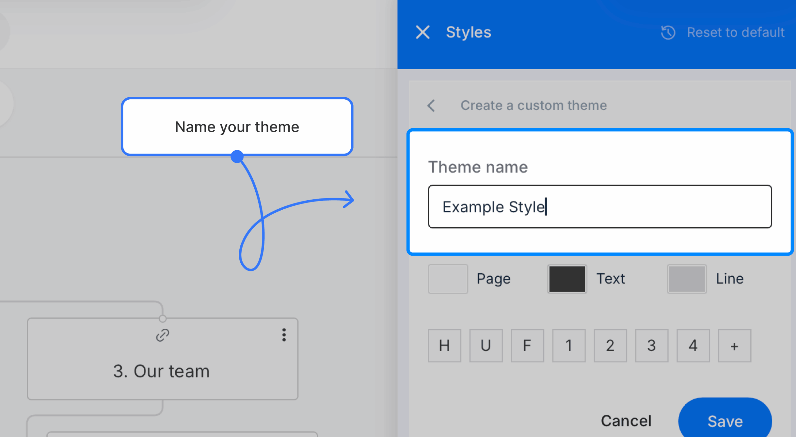 naming new custom color theme scaled