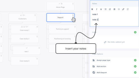 Adding Notes to Pages | Slickplan