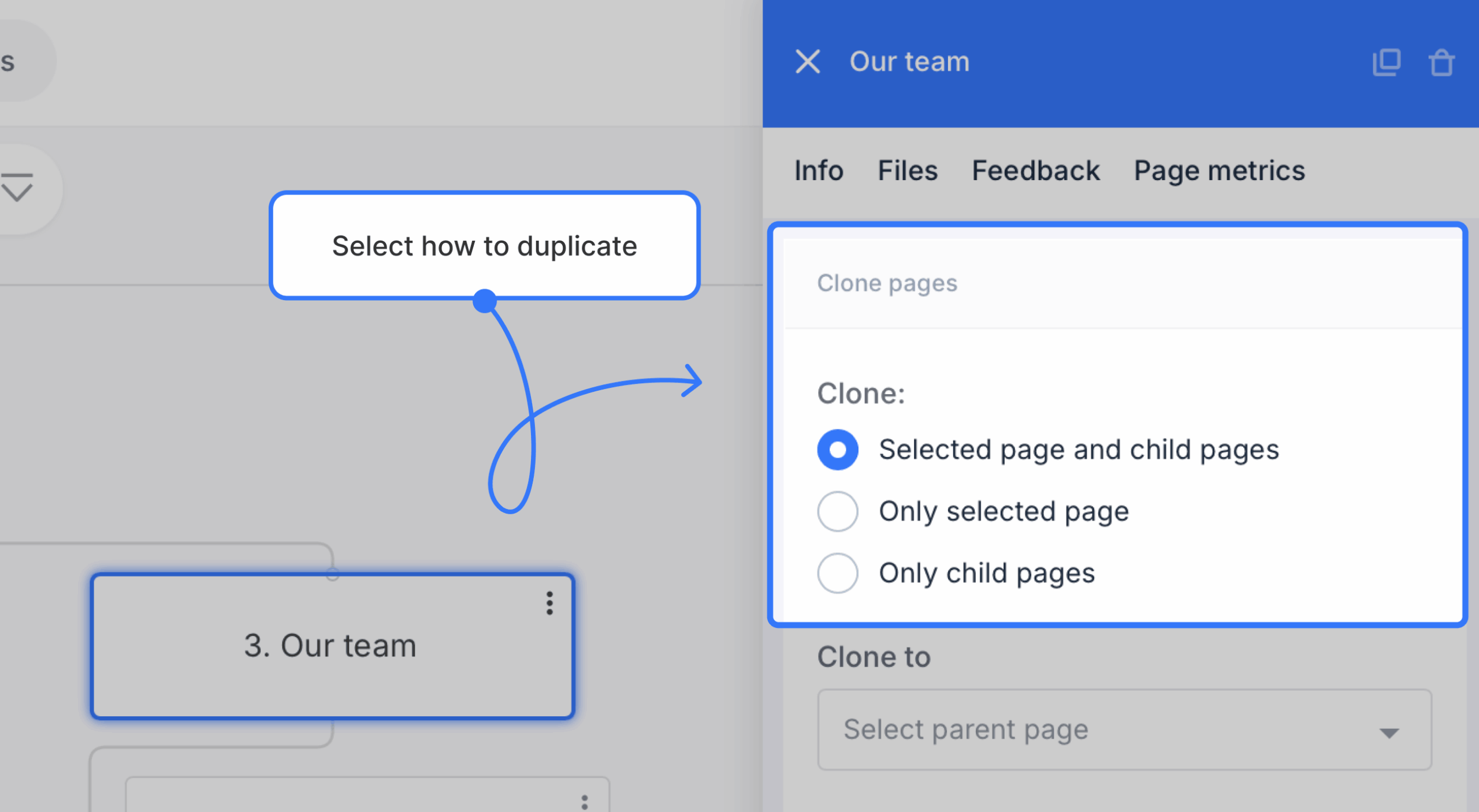 page properties panel with cloning options selected scaled