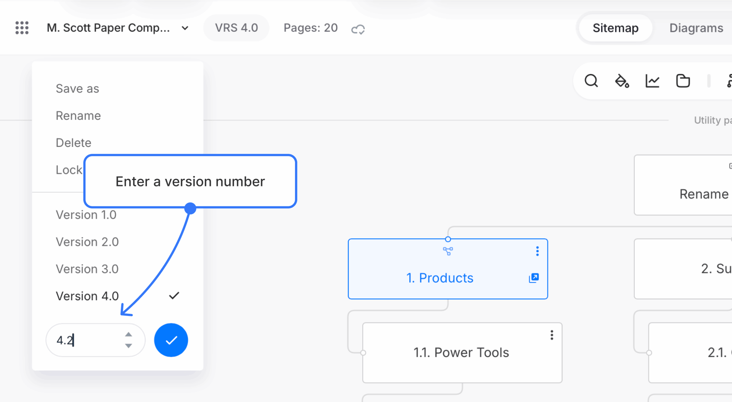 Providing new version number for cloned project