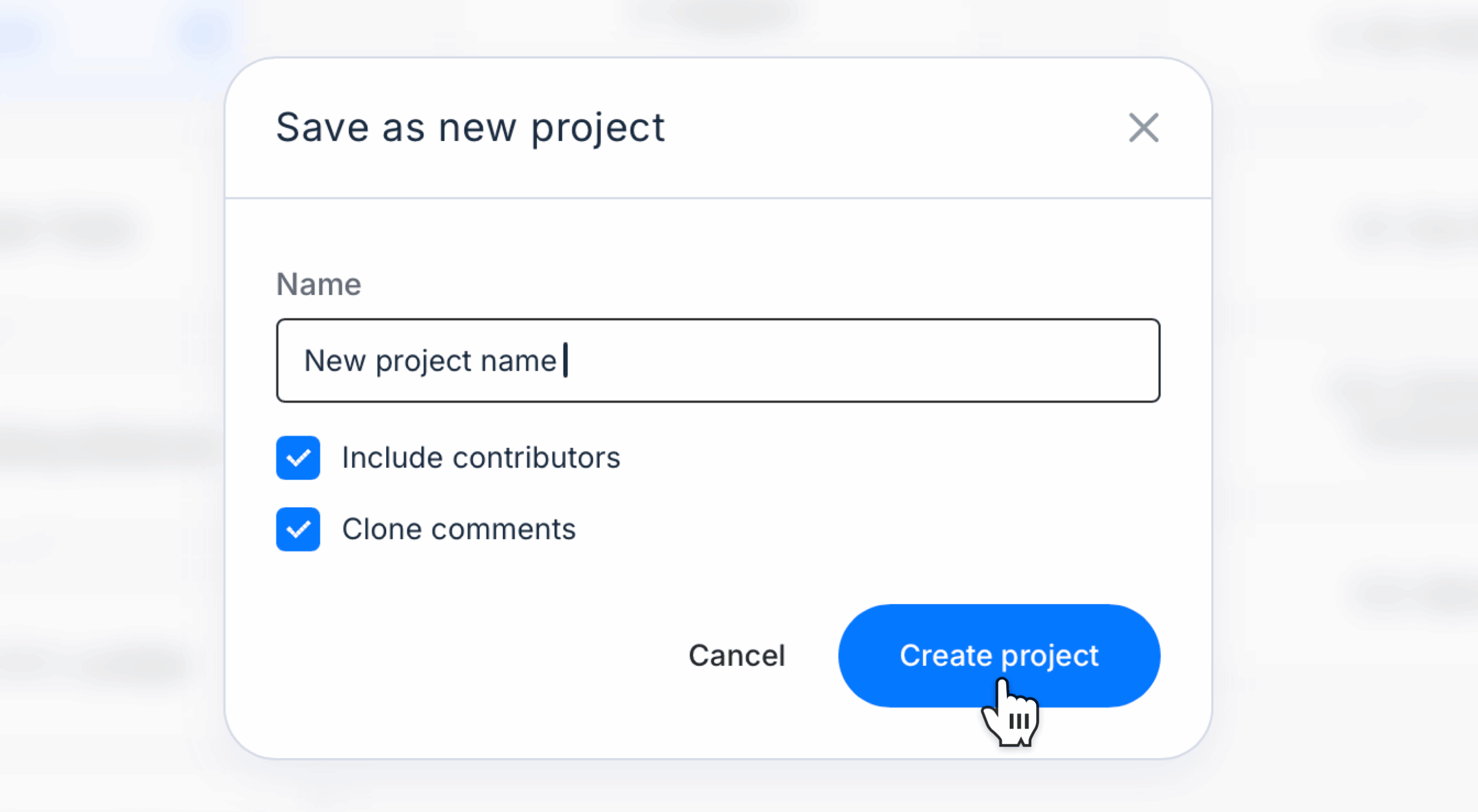 save as new project modal open scaled