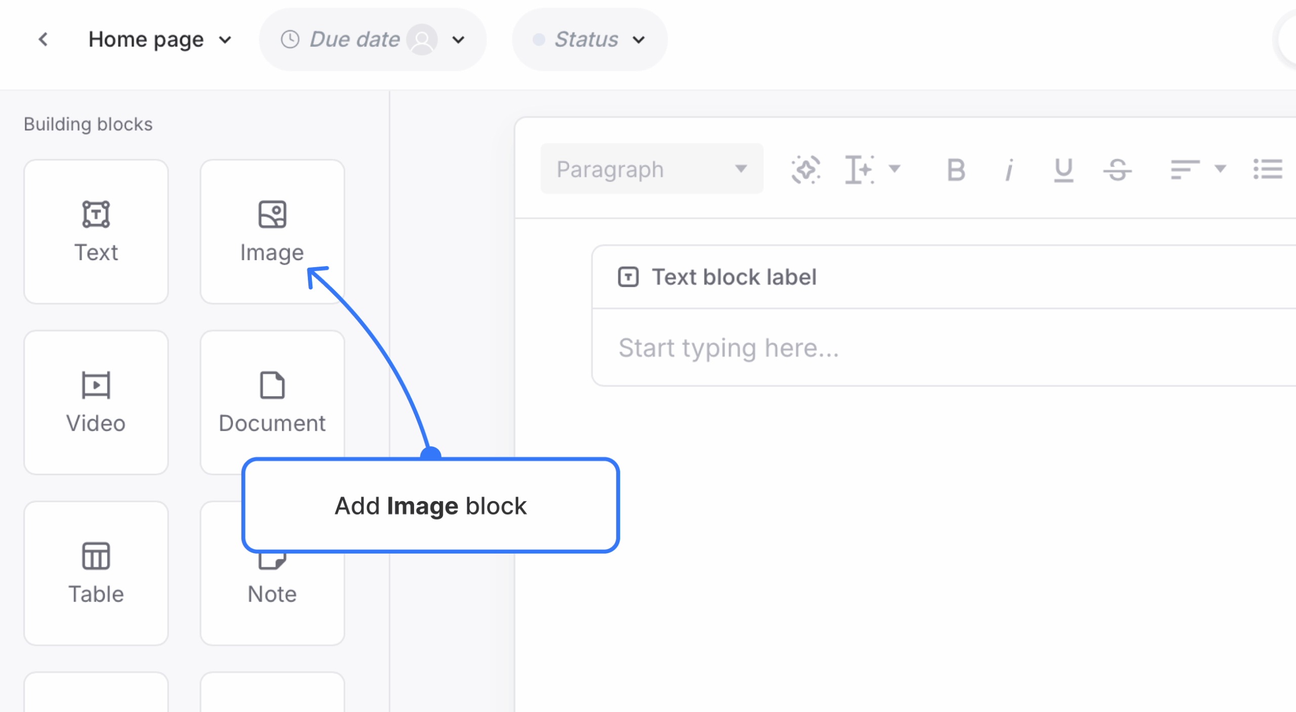 selecting image block in page editor scaled