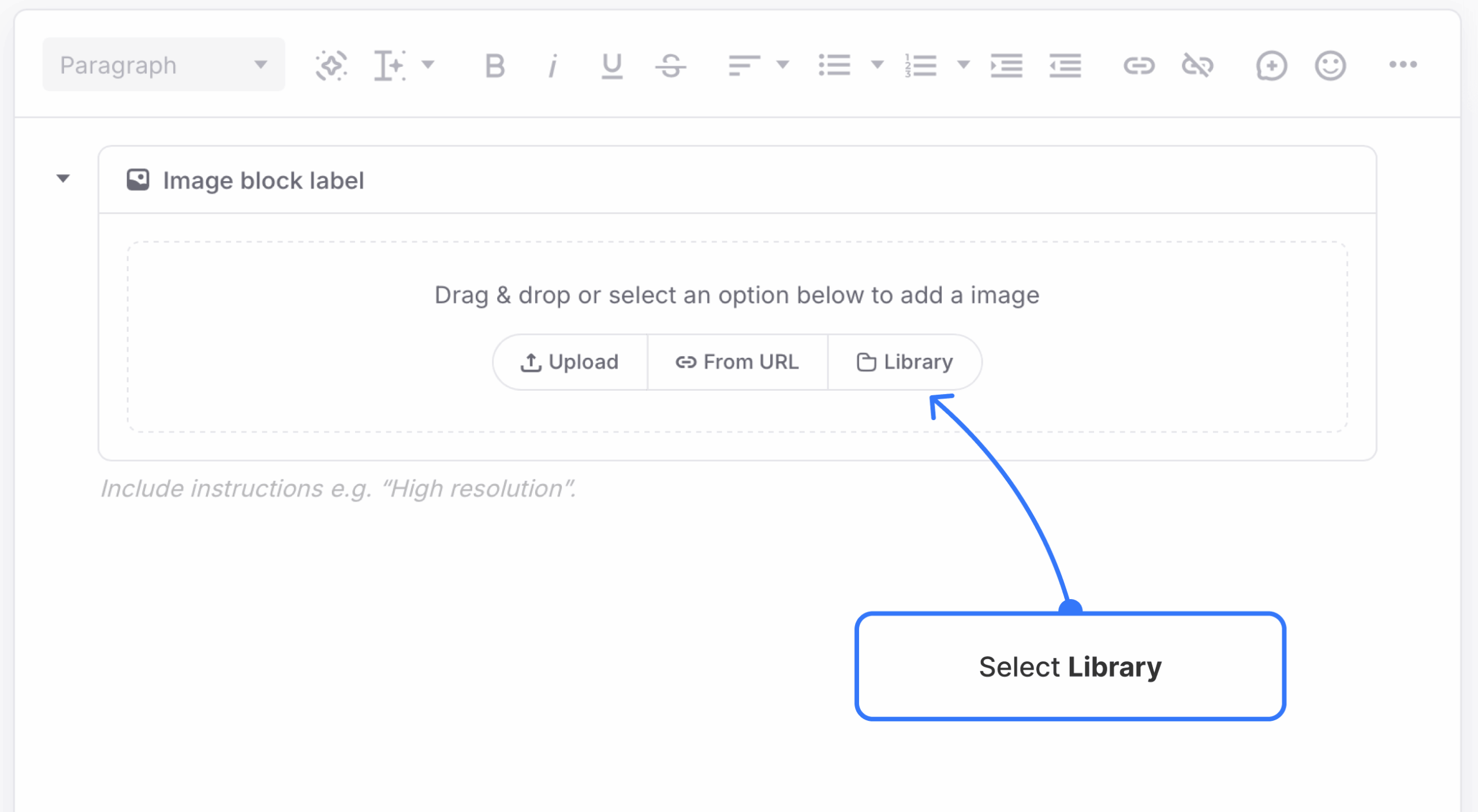 selecting library import method in image block scaled