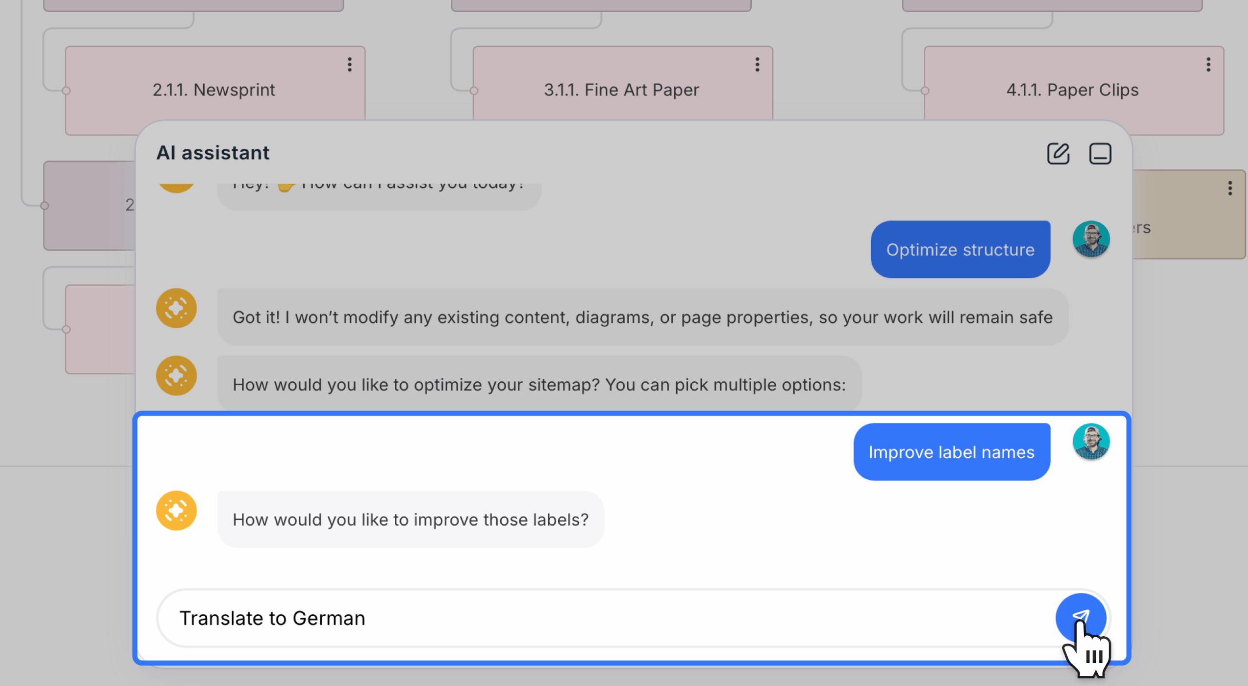 Ai assistant menu with page label improvement selected scaled