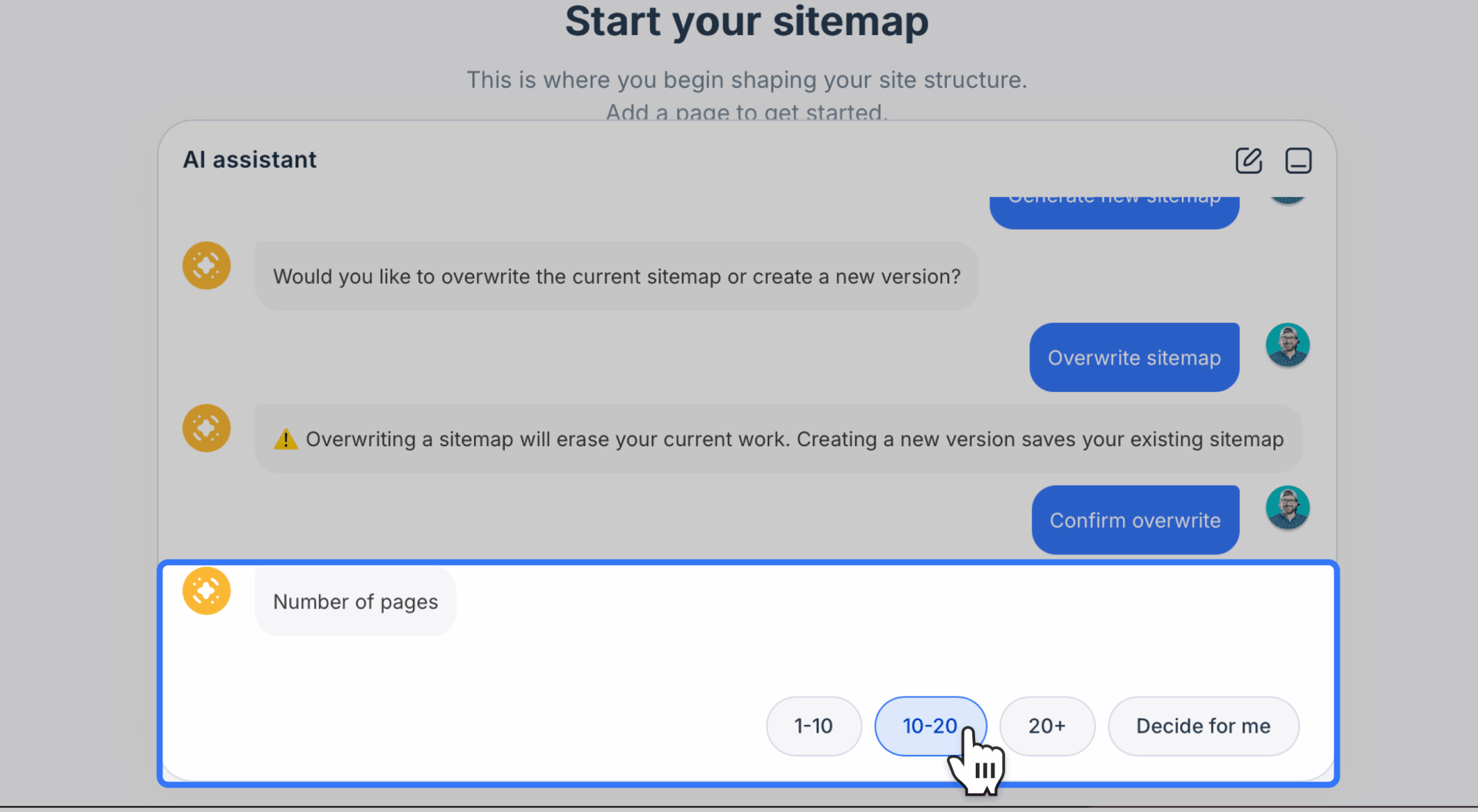 ai assistant asking for number of pages for new sitemap 1 scaled