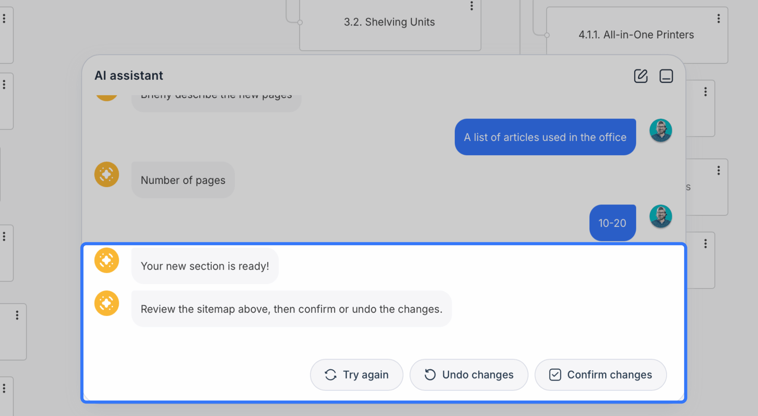 review new section pages and choose how to proceed scaled