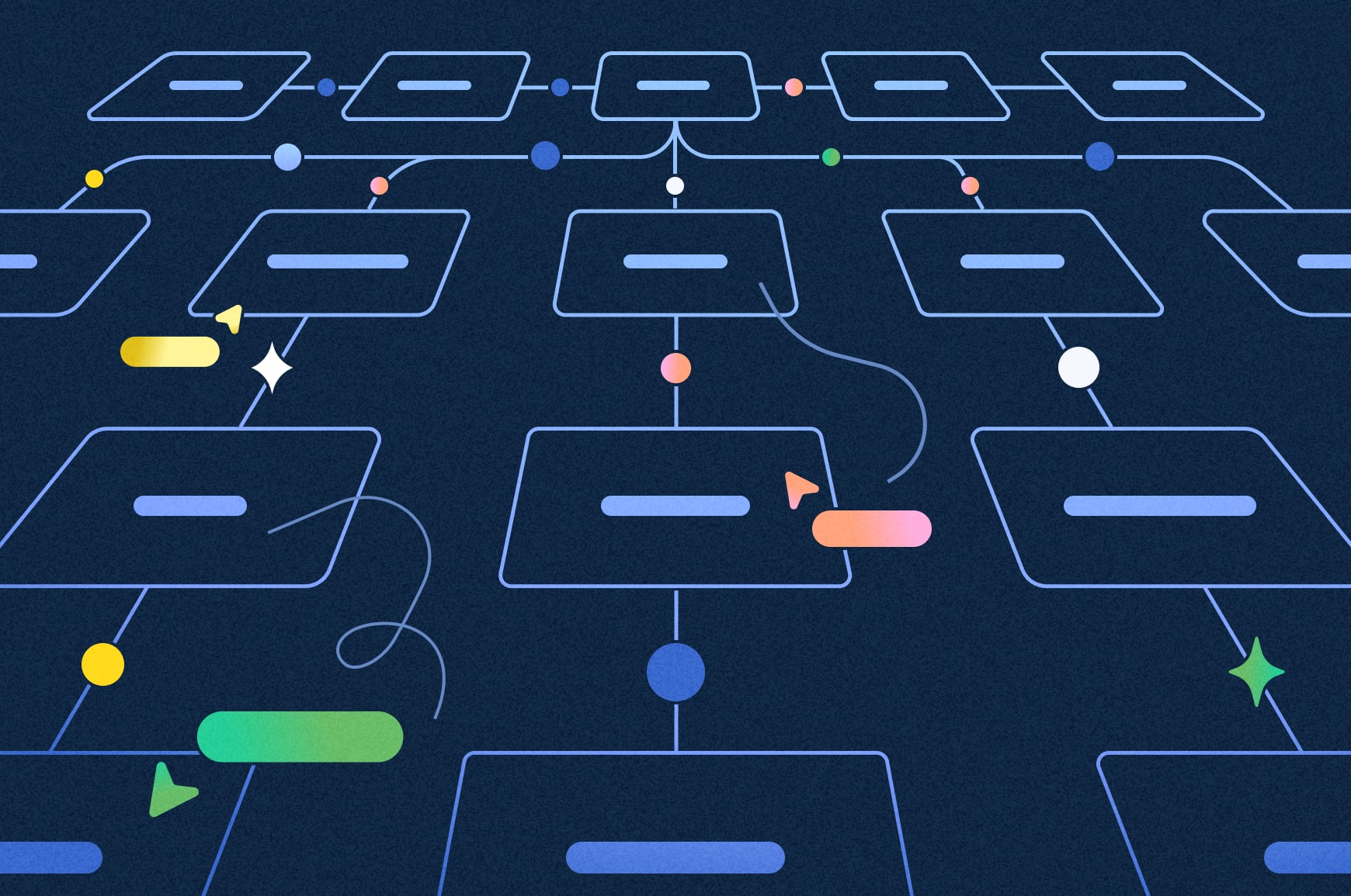 Visual representation of updating a sitemap with connected website pages.