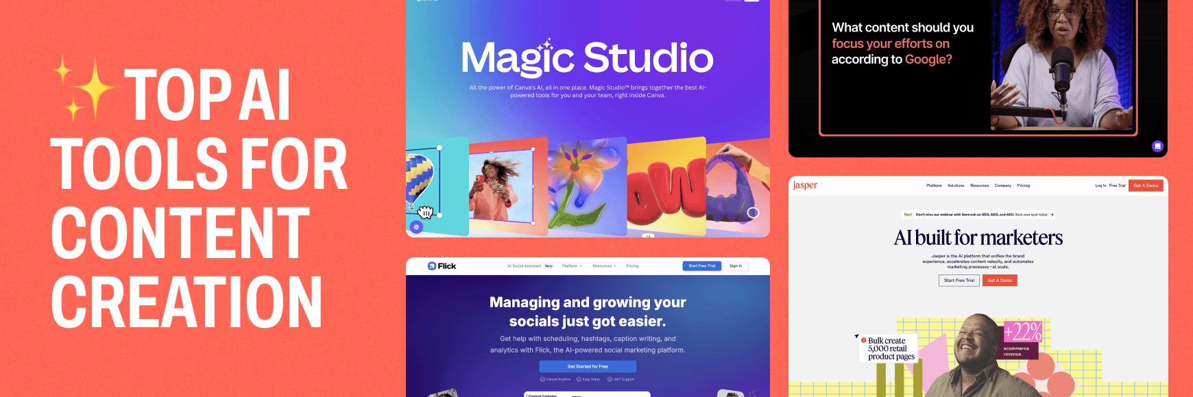 Creation Tools Examples AI tools for content creation and SEO: 5 trends for marketers in 2026AI ...