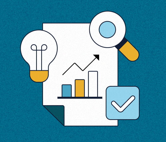 Abstract illustration showing structured shapes and alignment to represent decision-making over visual design in a UX portfolio
