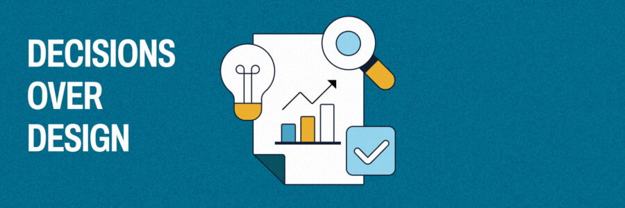 Abstract illustration showing structured shapes and alignment to represent decision-making over visual design in a UX portfolio